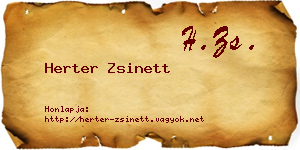 Herter Zsinett névjegykártya
